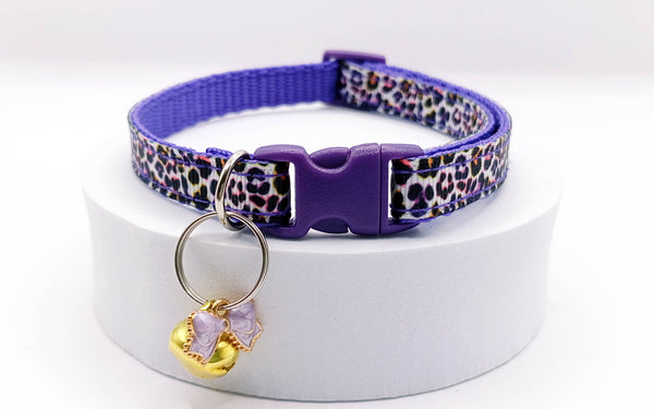 Kitten Cat Pet Leopard Neck Collar with Bow Pendant