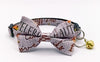 Cat Pet Kitten Nylon Hand Made Bow Neck Collar with Bell Fabric