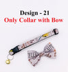 Cat Pet Kitten Nylon Hand Made Bow Neck Collar with Bell Fabric
