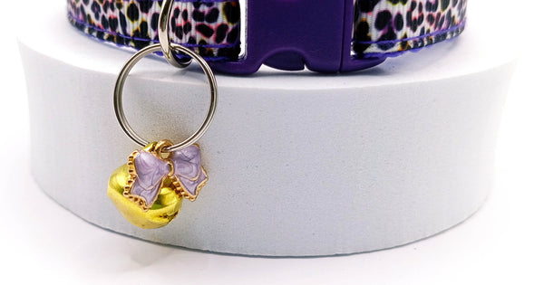Kitten Cat Pet Leopard Neck Collar with Bow Pendant