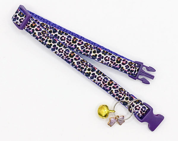 Kitten Cat Pet Leopard Neck Collar with Bow Pendant