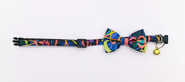 Cat Kitten Scarf Hand Made Bow Neck Collar With Golden Bell