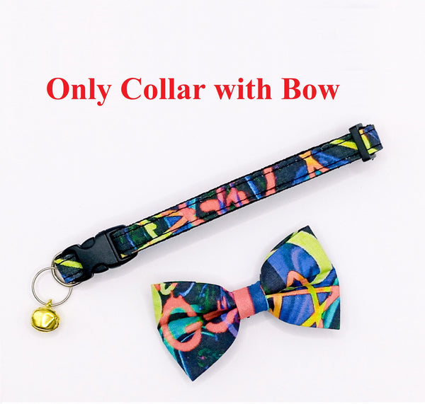 Cat Kitten Scarf Hand Made Bow Neck Collar With Golden Bell 