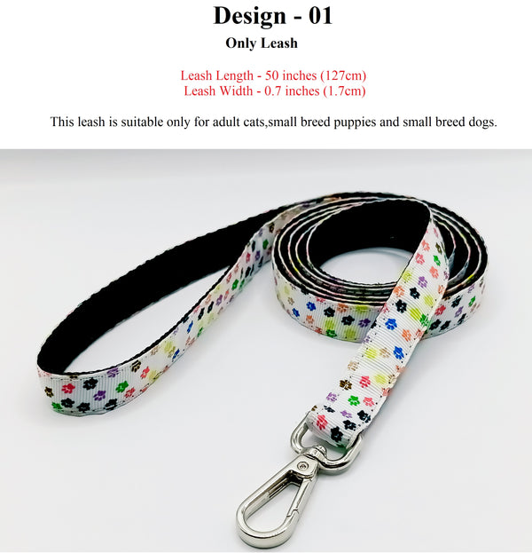 Pet Cat Hand Made Paw Pattern Leash Stainless Steel Hook
