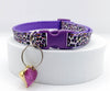 Adjustable Kitten Cat Purple Neck Collar with Heart Pendant