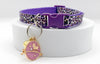 Adjustable Kitten Cat Purple Neck Collar with Pendant 