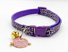 Adjustable Kitten Cat Purple Neck Collar with Pendant