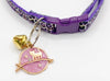 Adjustable Kitten Cat Purple Neck Collar with Pendant