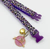 Adjustable Kitten Cat Purple Neck Collar with Pendant