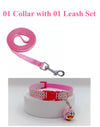 Pink Doraemon Cartoon Bell with cat Kitten Pet Neck Collar and Leash
