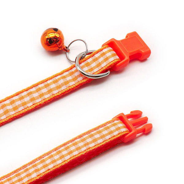 Polyester Adjustable Pet Cat Kitten Nylon Neck Collar With Regular Bell
