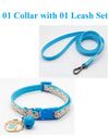 Kitten Cat Neck Collar and Leash Sky Blue Buckle with Pendant