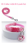 Pink Panther Face Pendant Kitten Cat Neck Collar and Leash