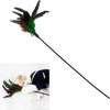 Black Plastic Teaser Stick with Feather Cat Kitten Toy