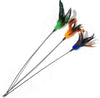 Black Plastic Teaser Stick with Feather Cat Kitten Toy
