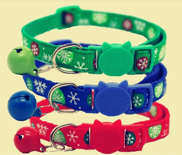 Cat Kitten Patch Print Neck Collar with Cute Bell