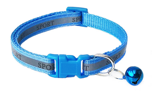 Matching Buckle Pet Cat Reflective Neck Collar with Regular Cute Bell