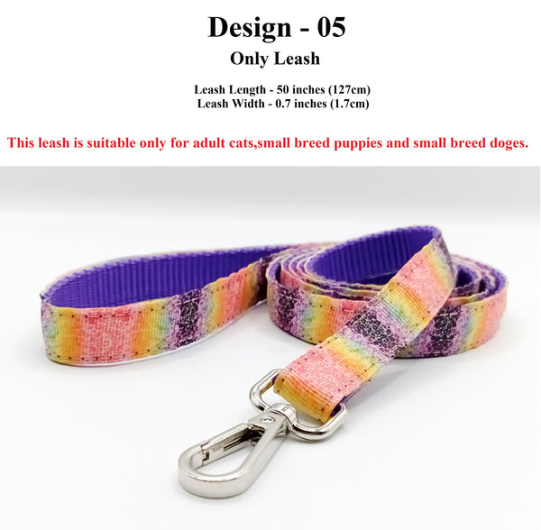 Leash for Small Breed Dogs Pet Cat Hand Made Adjustable Puppies with Stainless Steel Hook 