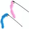 Cat Kitten Toy Black Plastic Teaser Stick Feather
