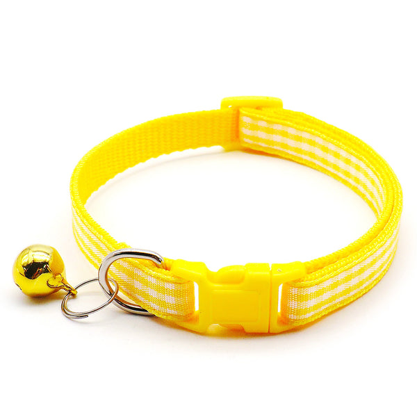 Polyester Adjustable Pet Cat Kitten Nylon Neck Collar With Regular Bell