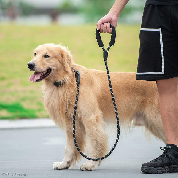 Reflective Braided Rope Pat Walking Big Dog Leash Strengthen Traction