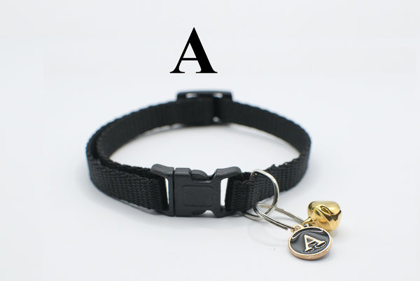 Cat Kitten Neck Collar with Bell and Alphabet Pendant