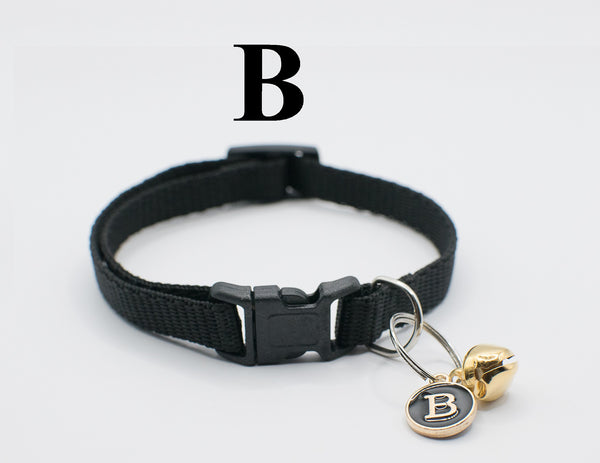 Cat Kitten Neck Collar with Bell and Alphabet Pendant