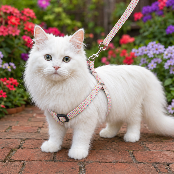 Small Breed Dog Cat Pet Walking Soft Nylon Harness with Leash