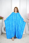 Linen Tie Dye Caftan Batwing Sleep Maternity Nightwear Loungewear Top Poncho