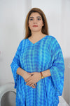 Linen Tie Dye Caftan Batwing Sleep Maternity Nightwear Loungewear Top Poncho