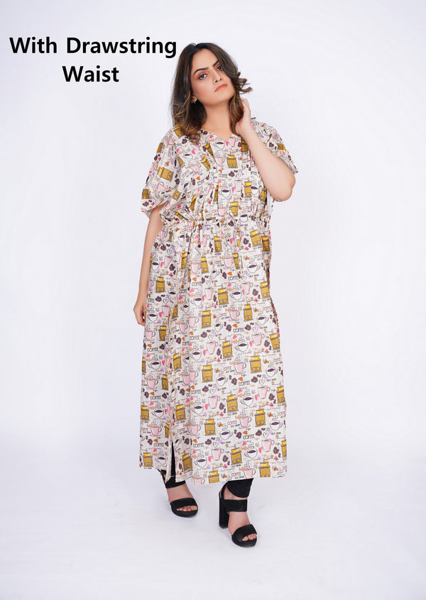Women Maternity Cotton Caftan Batwing Dolman Sleep Nightwear Loungewear Poncho