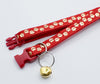 Golden Paw Pattern Pet Cat Kitten Hand Made Adjustable Neck Collar Quick Release Buckle with Bell