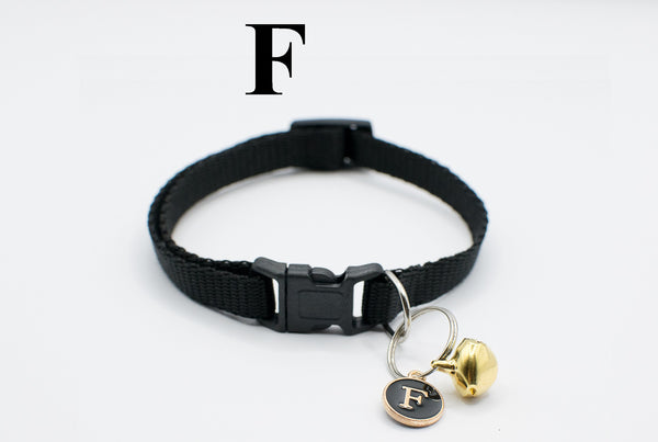 Cat Kitten Neck Collar with Bell and Alphabet Pendant