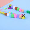Cat Plastic Teaser Stick with Steel Rope Furry Balls Kitten Toy