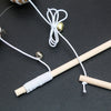 Pink Cat kitten Wooden Teaser Stick with Ball Elastic Toy