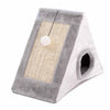 Cat House Triangle Warm Plush Bed Teaser Scratcher Board Cave Home