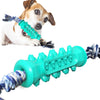 Dog Chew Teether Grooming Bone Dental Molar Stick With Rope Rubber Bite Silicone Brush