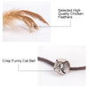 Pink Cat kitten Wooden Teaser Stick with Ball Elastic Toy