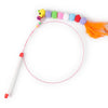Cat Plastic Teaser Stick with Steel Rope Furry Balls Kitten Toy