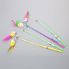  Plastic Teaser Stick with Mouse Elastic Rope Cat kitten Toy 