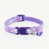 Pet Kitten Cat Adjustable Foot Print Nylon Regular Neck Collar With Bell