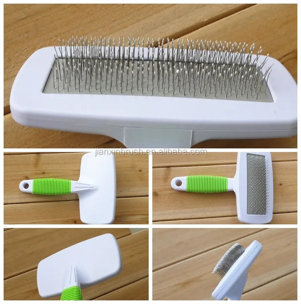 Pet Grooming Cleaning Hair Remover Handle Comb Cat Kitten Puppies Slicker Brush
