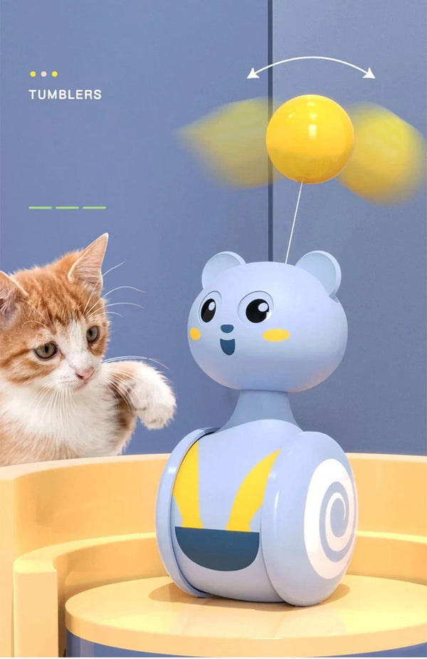 Teaser Training Toy For Cat Kitten Funny Tumbler Feeder Ball 