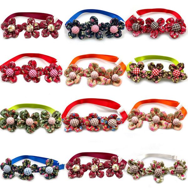 Pet Cat Kitten Nylon Printed Floral Neck Collar 