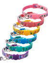 Pet Cat Neck Collar Lollipop Print with Regular Cute Bell