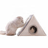 Cat House Triangle Warm Plush Bed Teaser Scratcher Board Cave Home