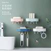 Self-Adhesive Soap Holder with Hooks Box Shape Plastic Bathroom Drain Tray