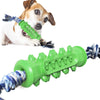 Dog Chew Teether Grooming Bone Dental Molar Stick With Rope Rubber Bite Silicone Brush