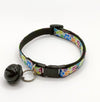  Cat Kitten Paw Pattern Neck Collar with Big Bell Pet Hand Made Adjustable 