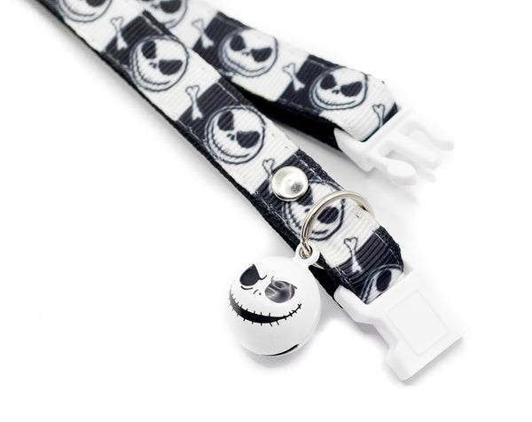 Premium Quality Nylon Neck Collar For Cat Kitten Skellington Cartoon Bell